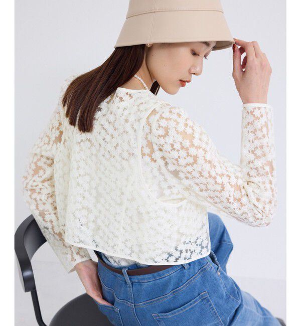 Rope&rsquo;Picnic「フラワーレースベスト」|ベスト・ジレ|