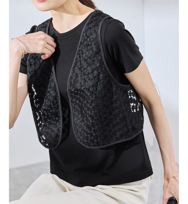 Rope&rsquo;Picnic「フラワーレースベスト」|ベスト・ジレ|