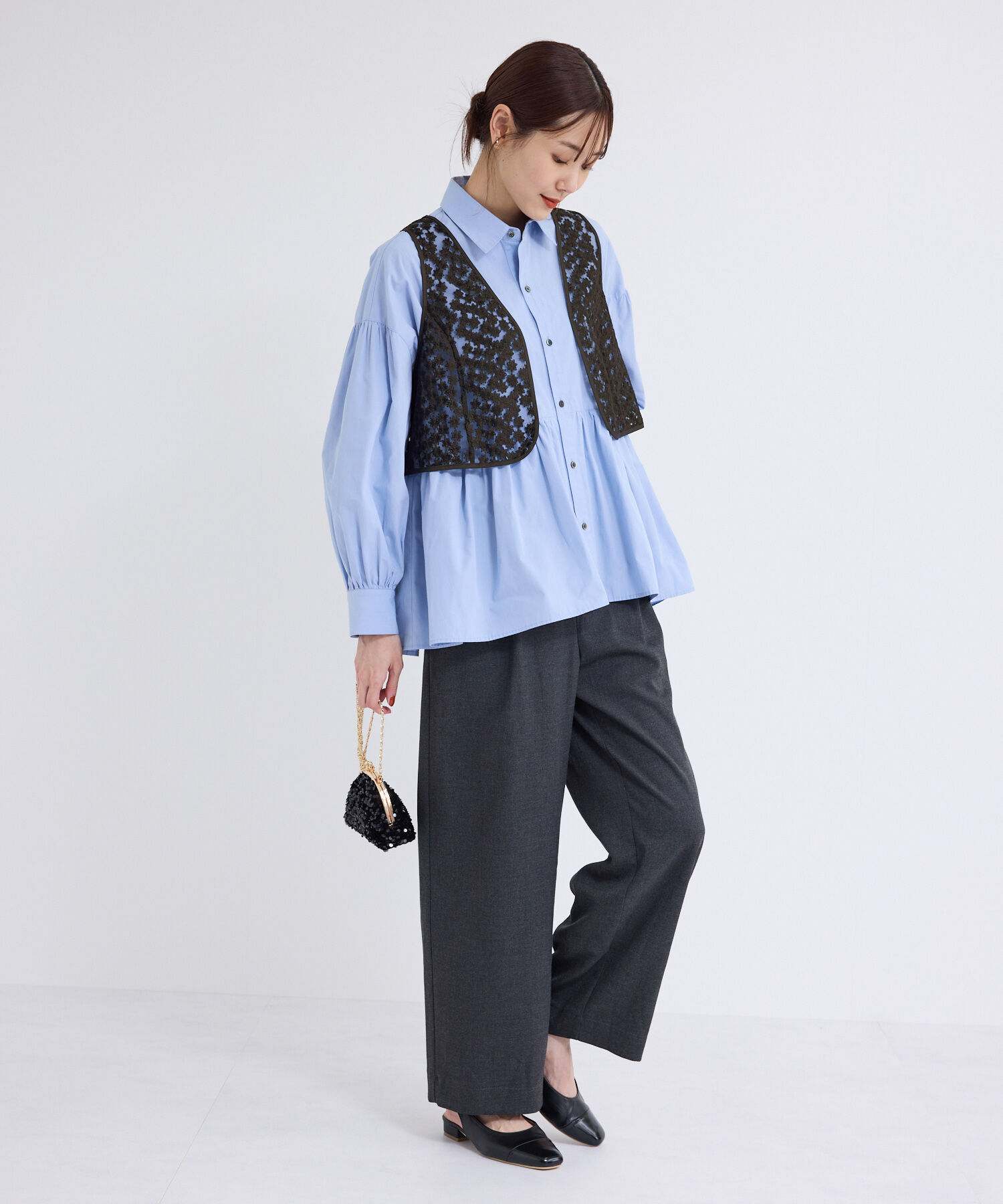 Rope&rsquo;Picnic「フラワーレースベスト」|ベスト・ジレ|