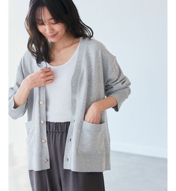 Rope&rsquo;Picnic「シルク混Ｖネック金ボタンニットカーディガン」|カーディガン|