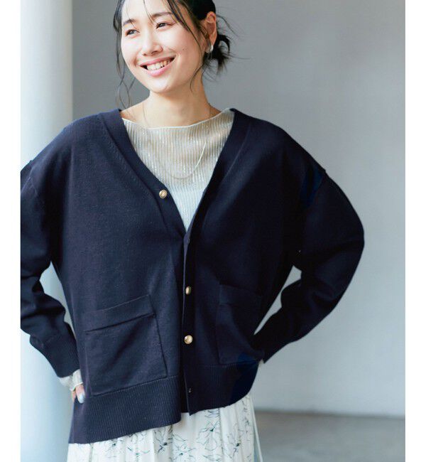 Rope&rsquo;Picnic「シルク混Ｖネック金ボタンニットカーディガン」|カーディガン|