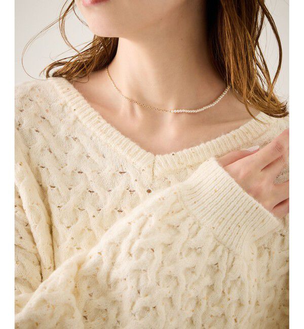 ROPE PICNIC PASSAGE「チェーン&times;パールショートスライドネックレス」|ネックレス|