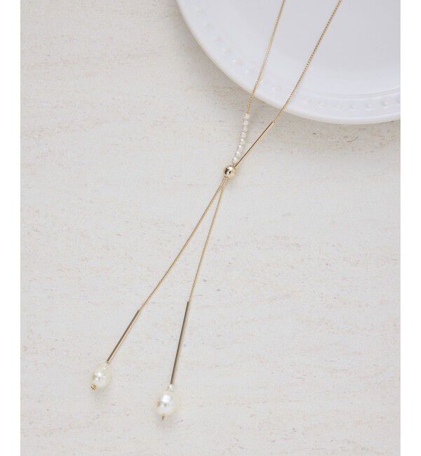 ROPE PICNIC PASSAGE「パールトップラリエットネックレス」|ネックレス|ゴールド(90)