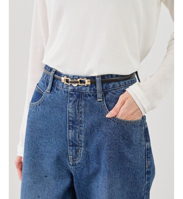 ROPE PICNIC PASSAGE「10mmスムースくるみビットバックルスライドベルト」|ベルト|ブラック(01)