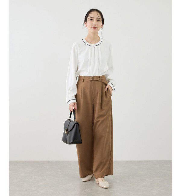 Rope&rsquo;Picnic「【WEB限定サイズ】配色アソートフロントタックブラウス」|シャツ・ブラウス|