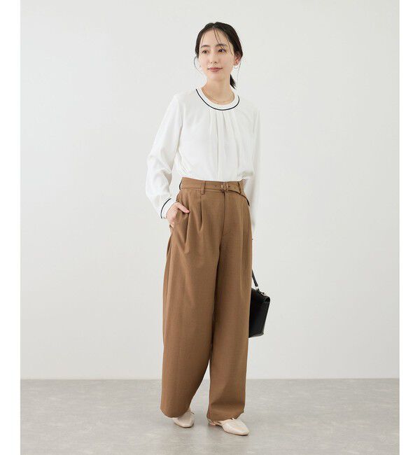 Rope&rsquo;Picnic「【WEB限定サイズ】配色アソートフロントタックブラウス」|シャツ・ブラウス|