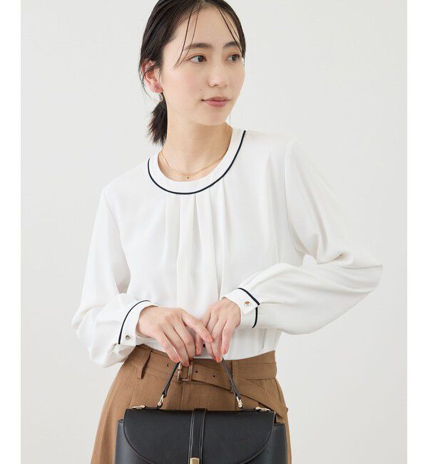 Rope&rsquo;Picnic「【WEB限定サイズ】配色アソートフロントタックブラウス」|シャツ・ブラウス|