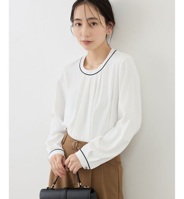 Rope&rsquo;Picnic「【WEB限定サイズ】配色アソートフロントタックブラウス」|シャツ・ブラウス|