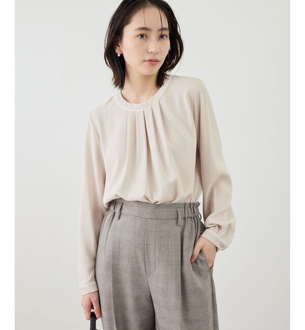 Rope&rsquo;Picnic「【WEB限定サイズ】配色アソートフロントタックブラウス」|シャツ・ブラウス|