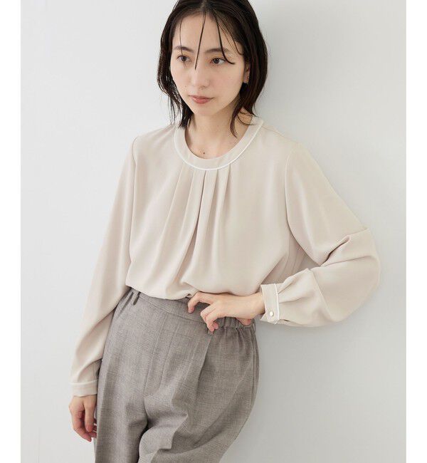 Rope&rsquo;Picnic「【WEB限定サイズ】配色アソートフロントタックブラウス」|シャツ・ブラウス|