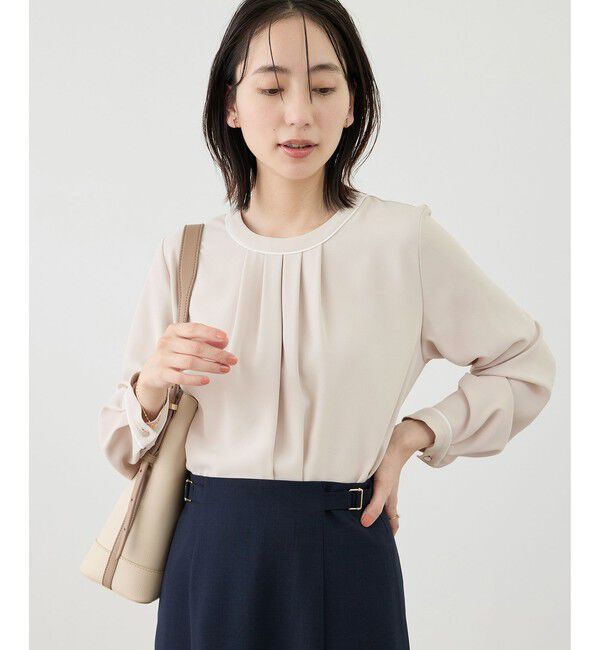 Rope&rsquo;Picnic「【WEB限定サイズ】配色アソートフロントタックブラウス」|シャツ・ブラウス|