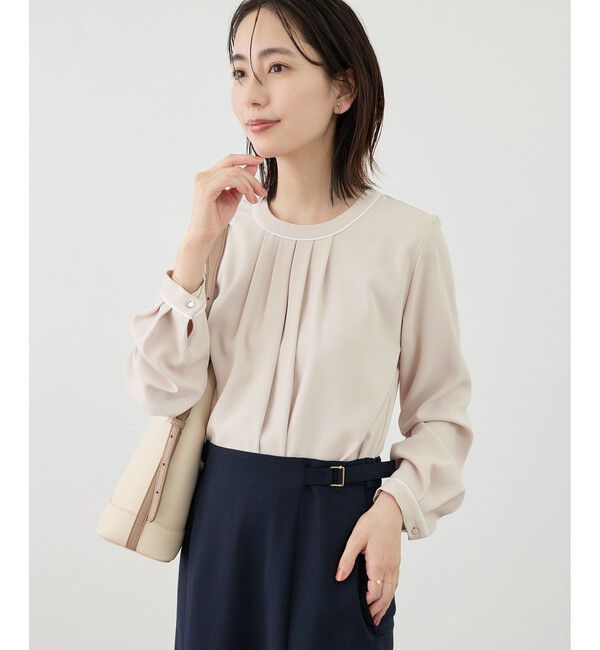 Rope&rsquo;Picnic「【WEB限定サイズ】配色アソートフロントタックブラウス」|シャツ・ブラウス|