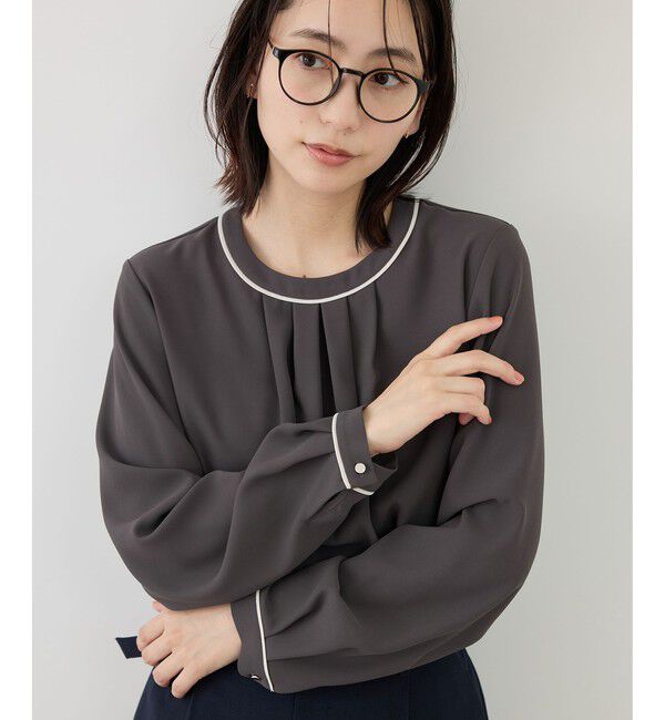 Rope&rsquo;Picnic「【WEB限定サイズ】配色アソートフロントタックブラウス」|シャツ・ブラウス|