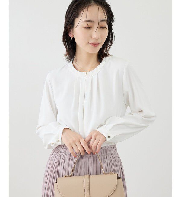 Rope&rsquo;Picnic「【WEB限定サイズ】配色アソートフロントタックブラウス」|シャツ・ブラウス|ホワイト(10)