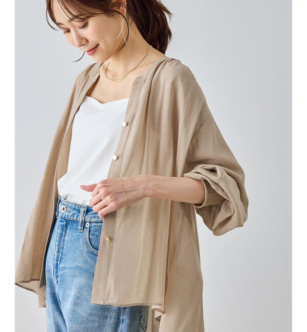 Rope&rsquo;Picnic「布帛カーディガン」|カーディガン|ベージュ(27)