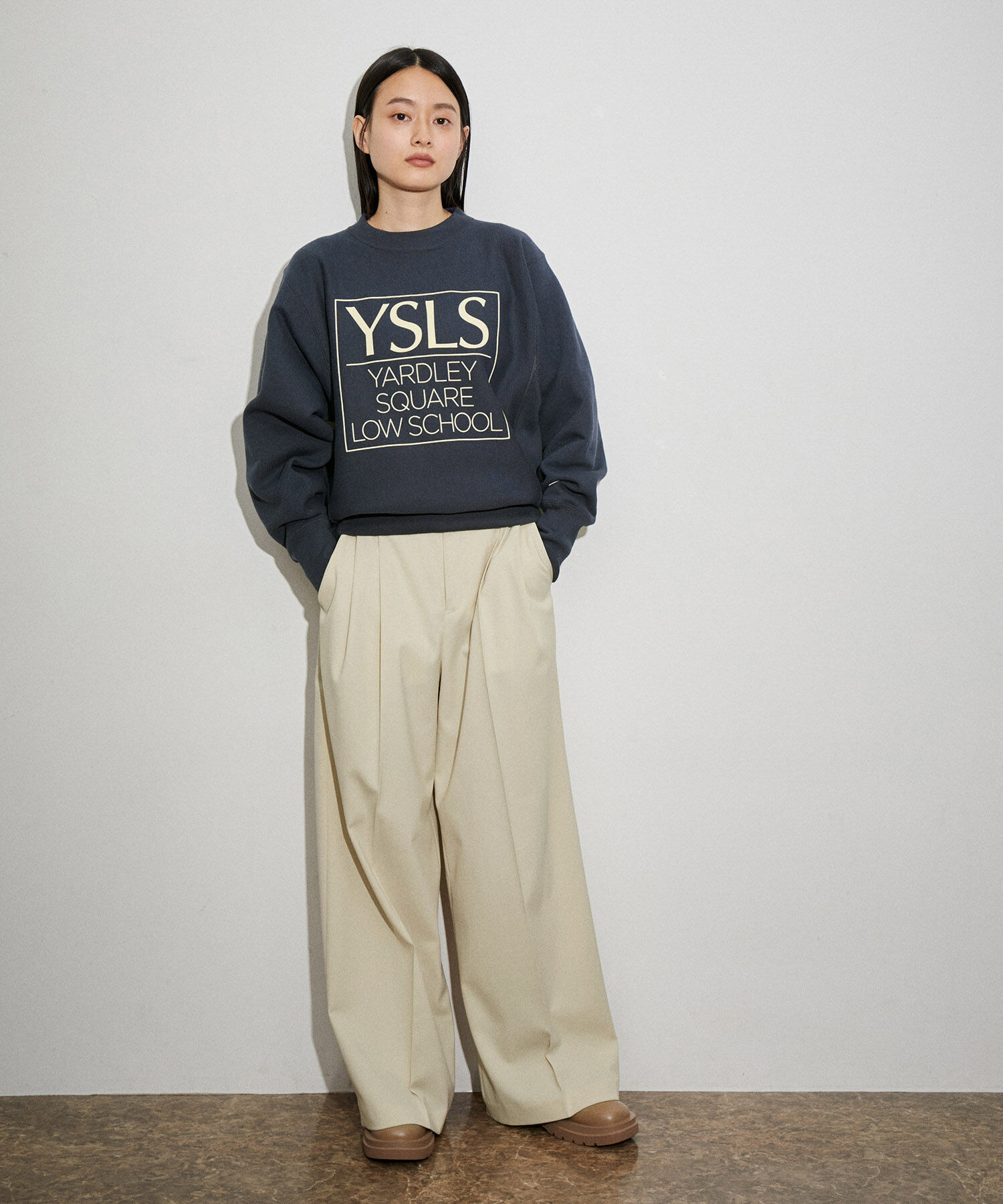 ADAM ET ROPE'「【サステナブル】2タックワイドスラックス」|スラックス|