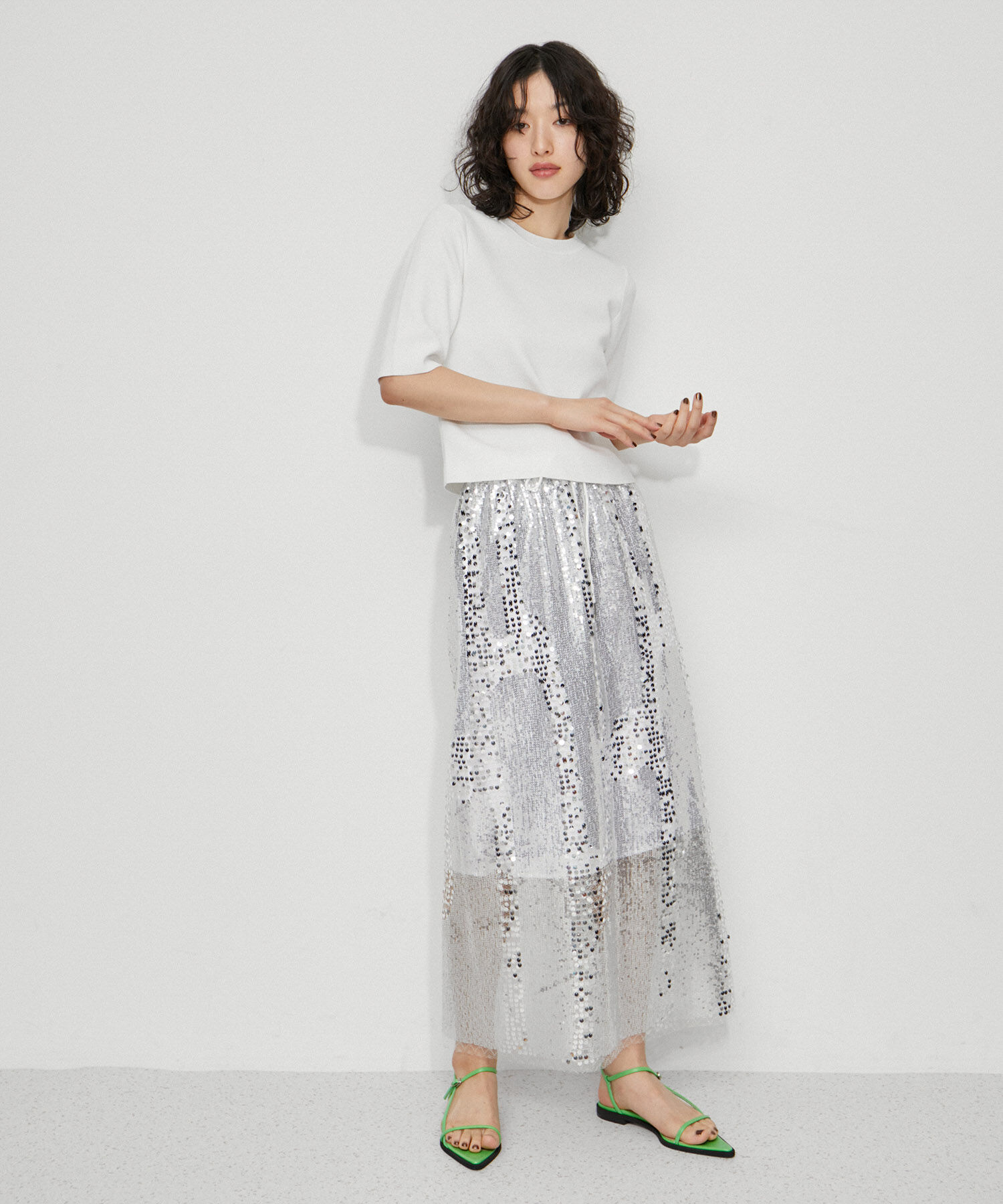 ADAM ET ROPE'「スパンコールスカート」|スカート|