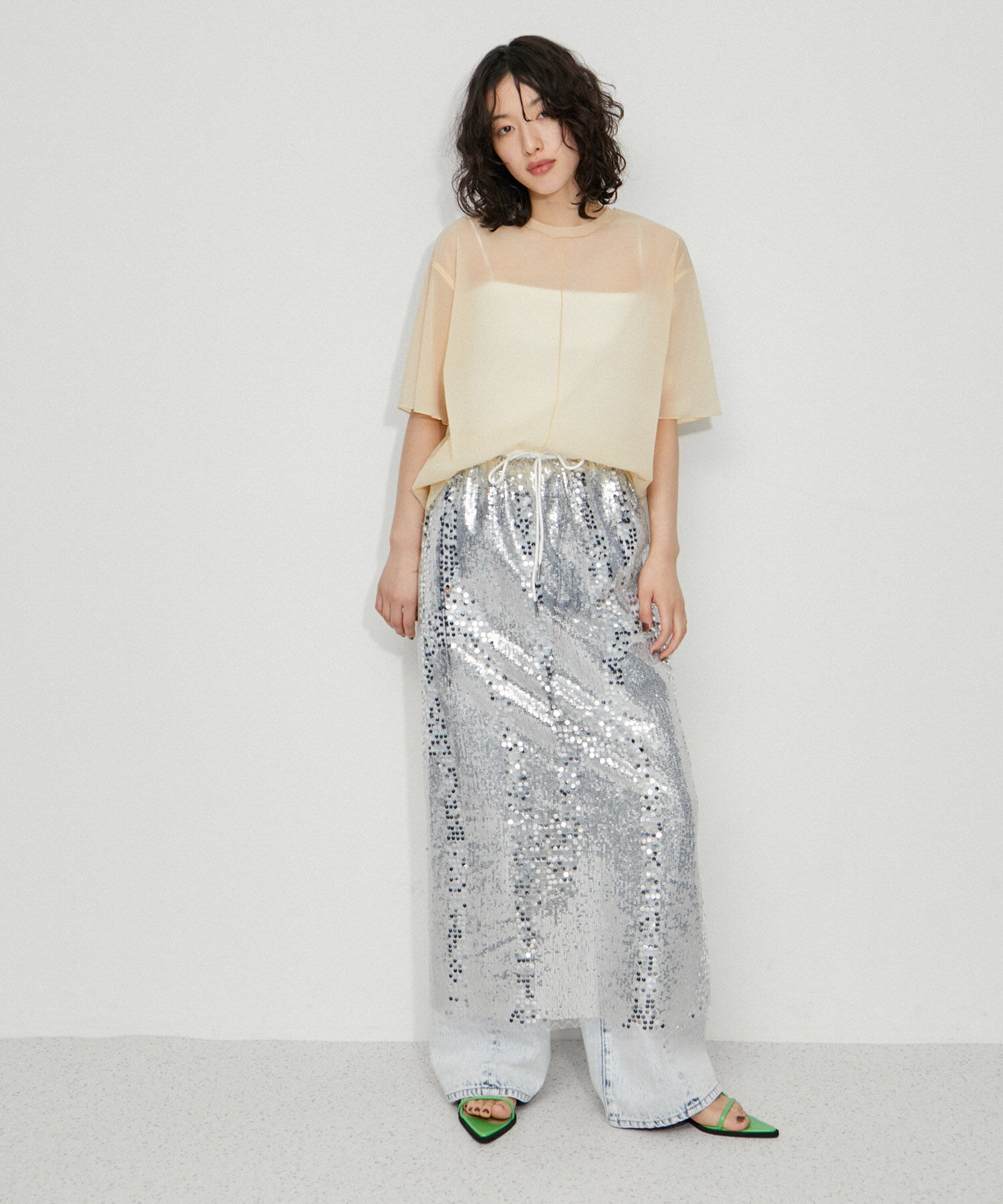 ADAM ET ROPE'「スパンコールスカート」|スカート|