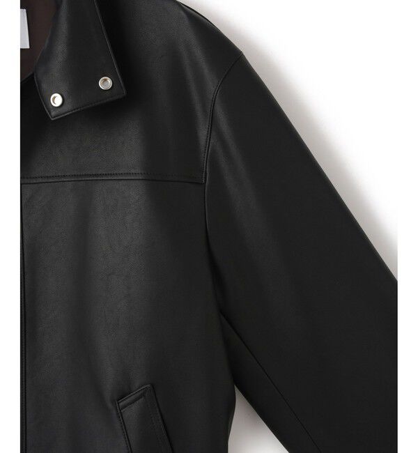 ADAM ET ROPE'「シンセティックレザースタンドネックブルゾン」|ブルゾン・スタジャン|