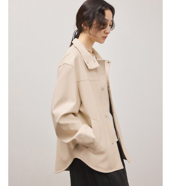 ADAM ET ROPE'「シンセティックレザースタンドネックブルゾン」|ブルゾン・スタジャン|