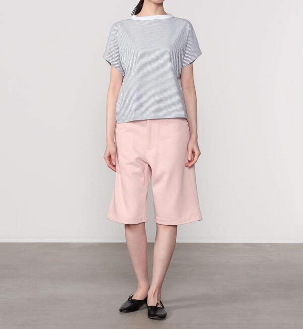 handvaerk「handvaerk | 60/2 キャップスリーブTシャツ STRIPE WOMEN」|Tシャツ・カットソー|