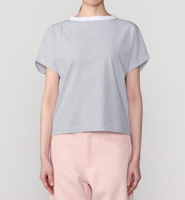 handvaerk「handvaerk | 60/2 キャップスリーブTシャツ STRIPE WOMEN」|Tシャツ・カットソー|