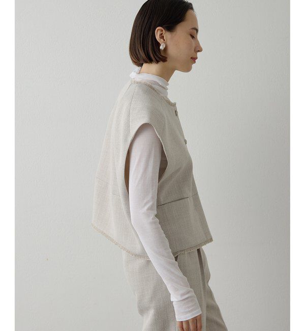 THE PAUSE「【THE PAUSE】ツイードショートジレ」|ベスト・ジレ|