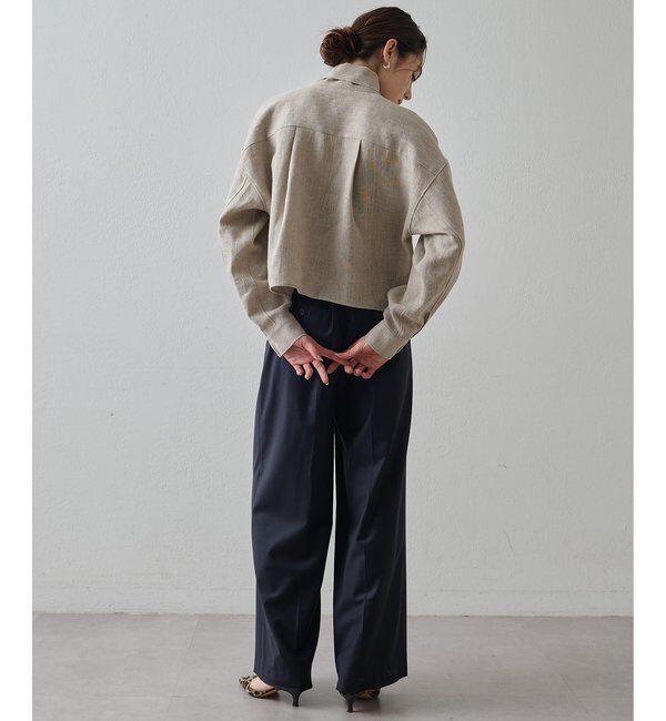 Drawing Numbers「【Drawing Numbers】ヘビーリネンタイブラウス」|シャツ・ブラウス|