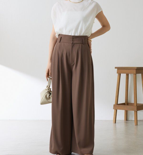  「《再入荷決定！SNSで人気》【Nuel/ヌエル】 2WAYハイウエストパンツ」|チノ|