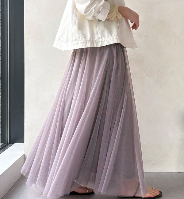  「【WEB限定】チュールフレアスカート」|スカート|