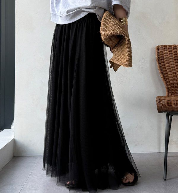  「【WEB限定】チュールフレアスカート」|スカート|