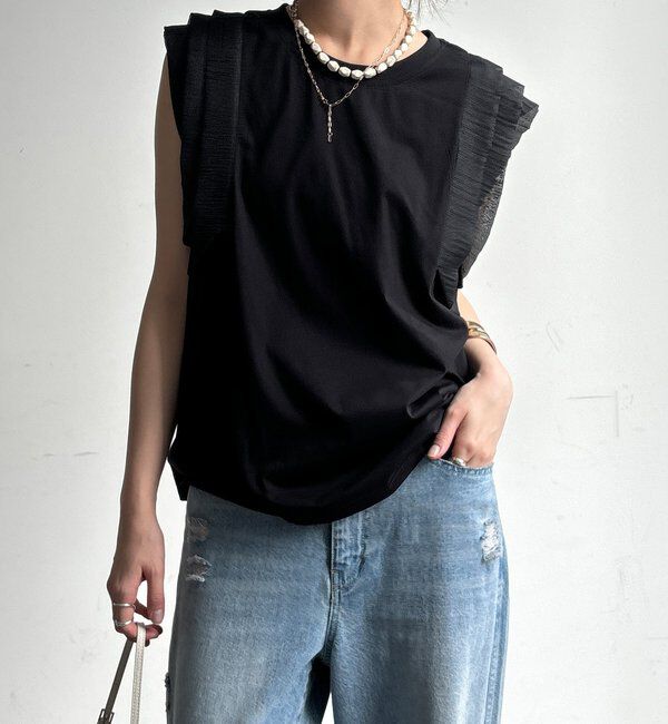  「【WEB限定】ショルダーフリルトップス」|Tシャツ・カットソー|