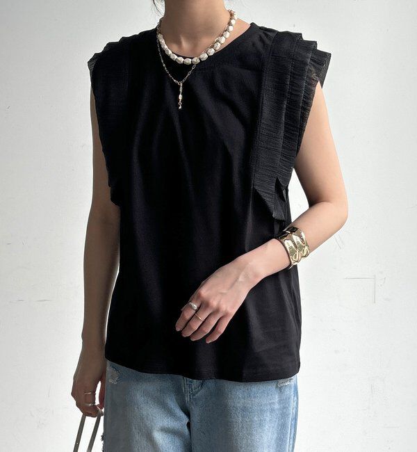  「【WEB限定】ショルダーフリルトップス」|Tシャツ・カットソー|