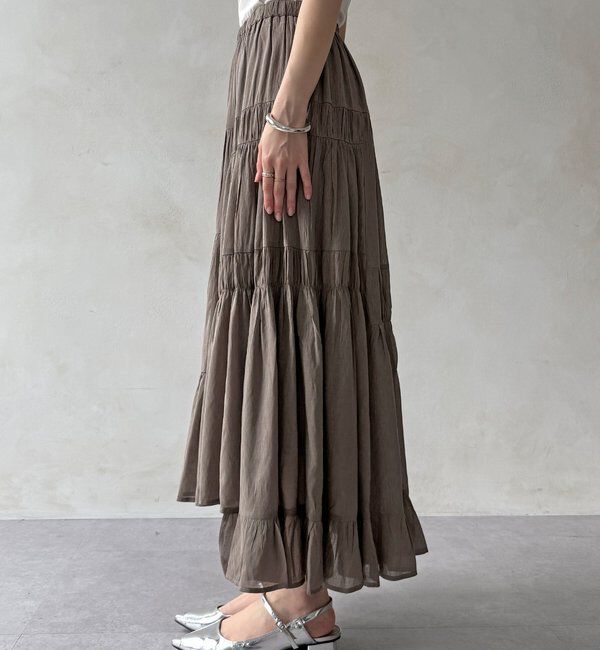  「【WEB限定】ボイルギャザーティアードスカート」|スカート|