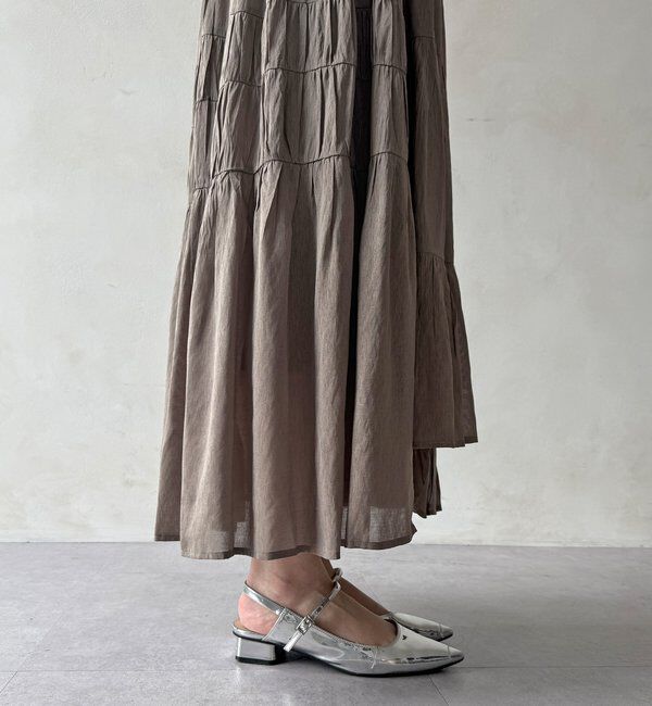  「【WEB限定】ボイルギャザーティアードスカート」|スカート|