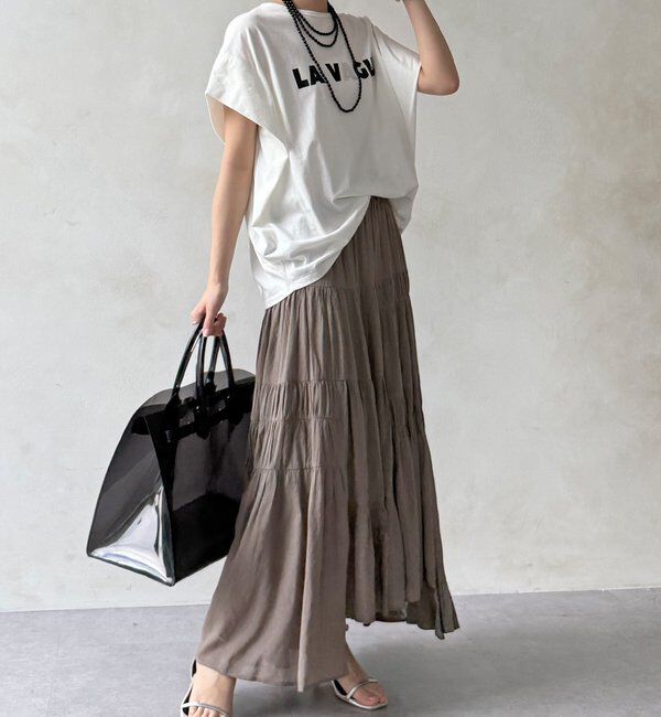  「【WEB限定】ボイルギャザーティアードスカート」|スカート|