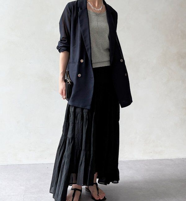  「【WEB限定】ボイルギャザーティアードスカート」|スカート|