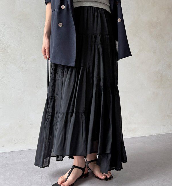  「【WEB限定】ボイルギャザーティアードスカート」|スカート|