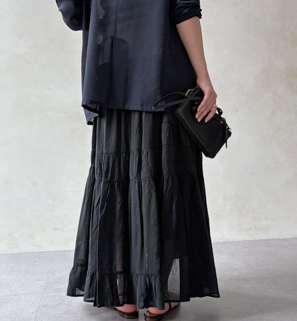  「【WEB限定】ボイルギャザーティアードスカート」|スカート|