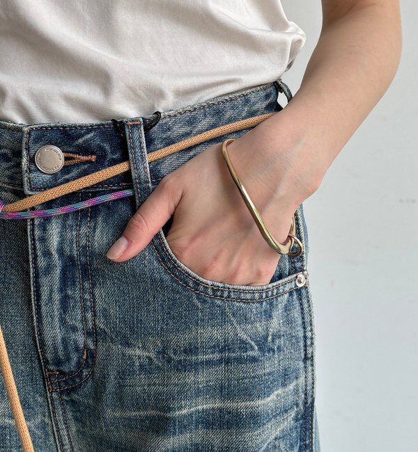  「【WEB限定】コード付ピンタックデニムパンツ」|デニム|