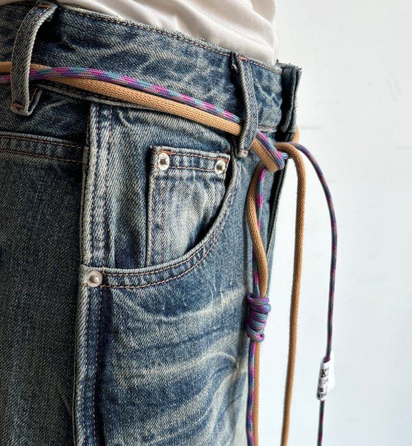  「【WEB限定】コード付ピンタックデニムパンツ」|デニム|