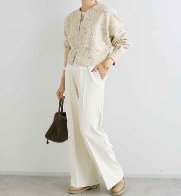  「【カーディガンとしても着れる】ショートZIPニット」|ニット・セーター|