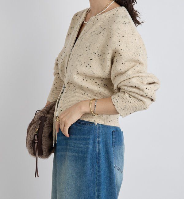  「【カーディガンとしても着れる】ショートZIPニット」|ニット・セーター|
