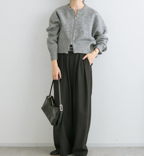  「【カーディガンとしても着れる】ショートZIPニット」|ニット・セーター|