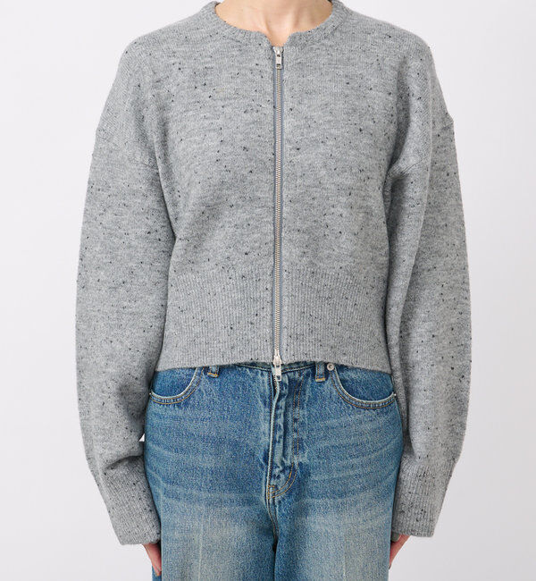  「【カーディガンとしても着れる】ショートZIPニット」|ニット・セーター|