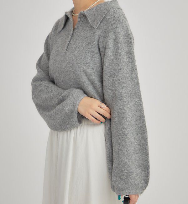  「襟付きロングスリーブニット」|ニット・セーター|