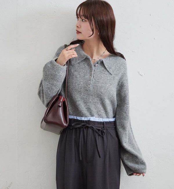 「襟付きロングスリーブニット」|ニット・セーター|