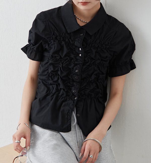  「シャーリングシェイプシャツ」|シャツ・ブラウス|