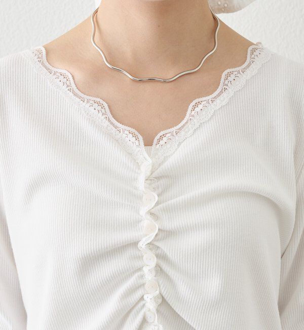  「半袖ギャザーリブカーディガン」|Tシャツ・カットソー|