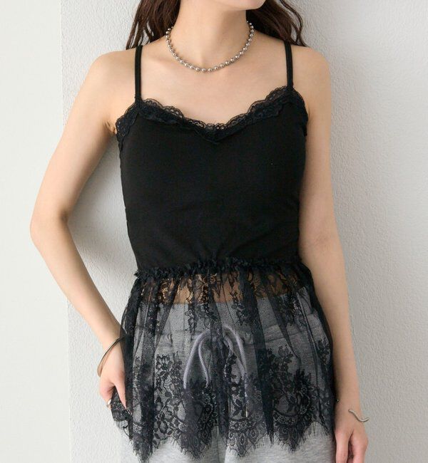  「パット付きレースドッキングキャミソール」|キャミソール|